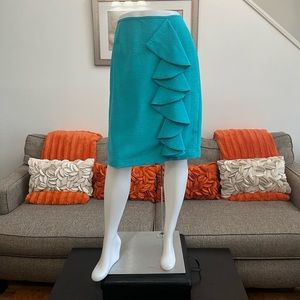 ❣️Isabella Suits Aqua Green Ruffle Front Pencil Skirt❣️